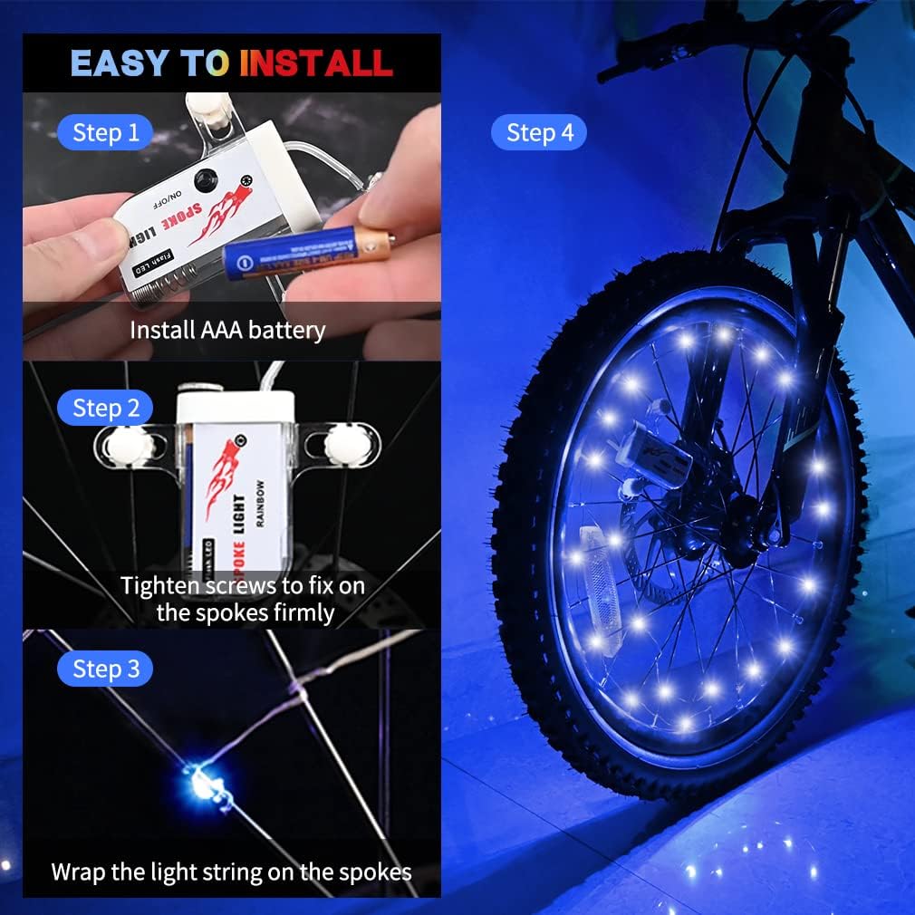 2 Tire Pack LED Wheel Lights Ultra Bright Bicycle Spoke Lights Cycling Decoration Safety Tire Strip Light for Adults Night Riding 2 Tire Pack LED Wheel Lights Ultra Bright Bicycle Spoke Lights Cycling Decoration Safety Tire Strip Light for Adults Night Riding
