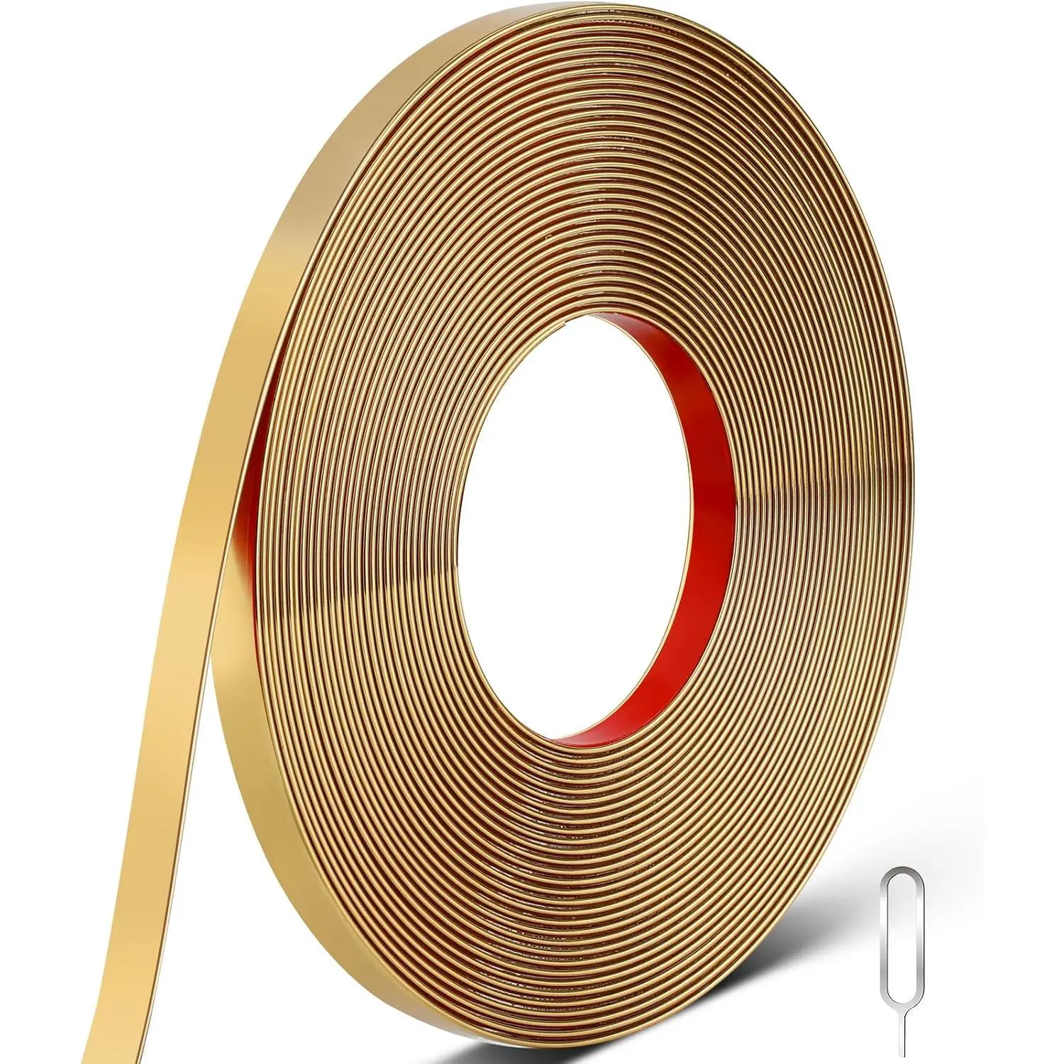 0.4in x 19.68Ft Peel and Stick Wall Molding Trim, Flexible Mirror Border | PVC Trim, Easy No- Install, , Self Adhesive Decorative Trim for Walls, Edges, Borders, Window Frames, Cabinet
