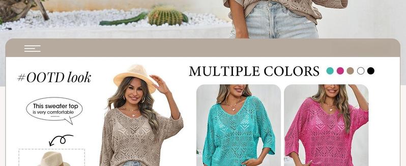 Imily Bela Womens Crochet Cover Up Top Summer 3/4 Sleeve Off Shoulder Sweater Shirts Mesh Boho Beach Swimsuit Coverup