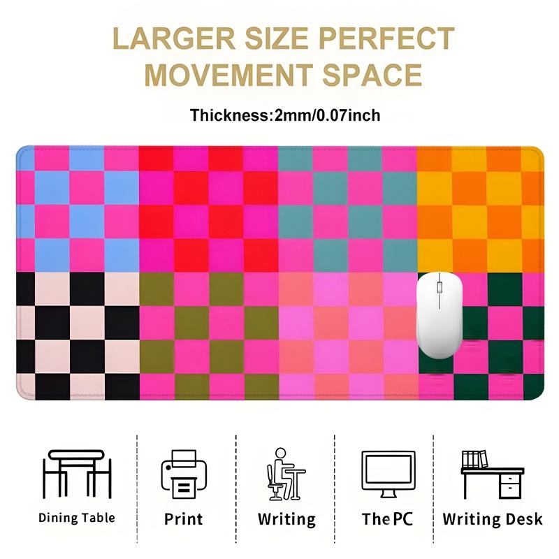 Colorful Geometric Pattern Extended Mouse Pad, Rectangle Gaming Mouse Mat, Office Keyboard Pad, Mouse Pad For Home & Office, Desk Accessory