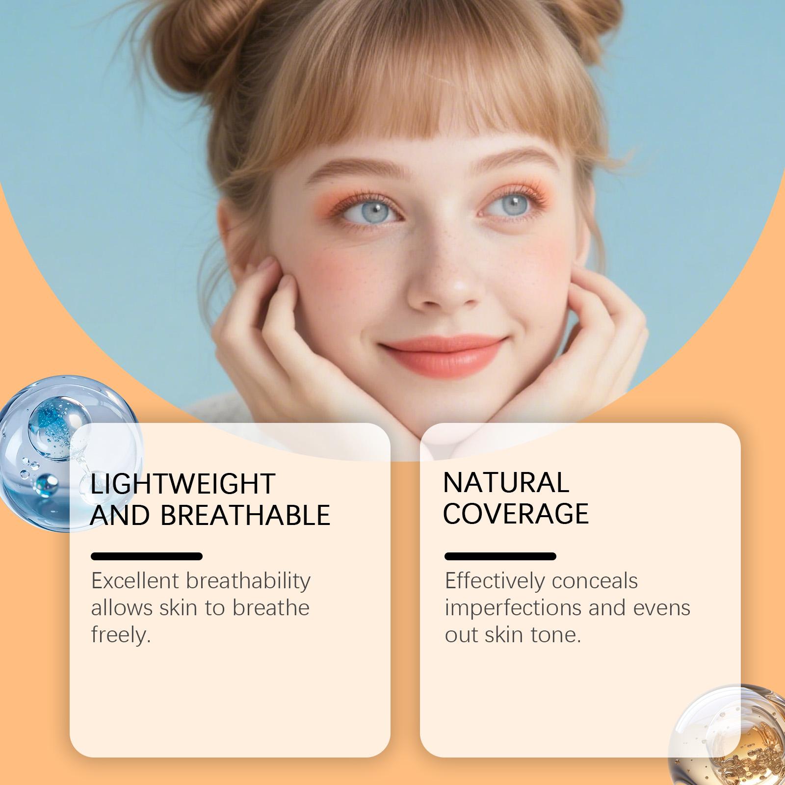 AMZ Pink Moisturizing Concealer Cushion, Waterproof And Sweat-Proof, Velvet Texture, Moisturizing Concealer, Clear And Nourishing Base Cushion