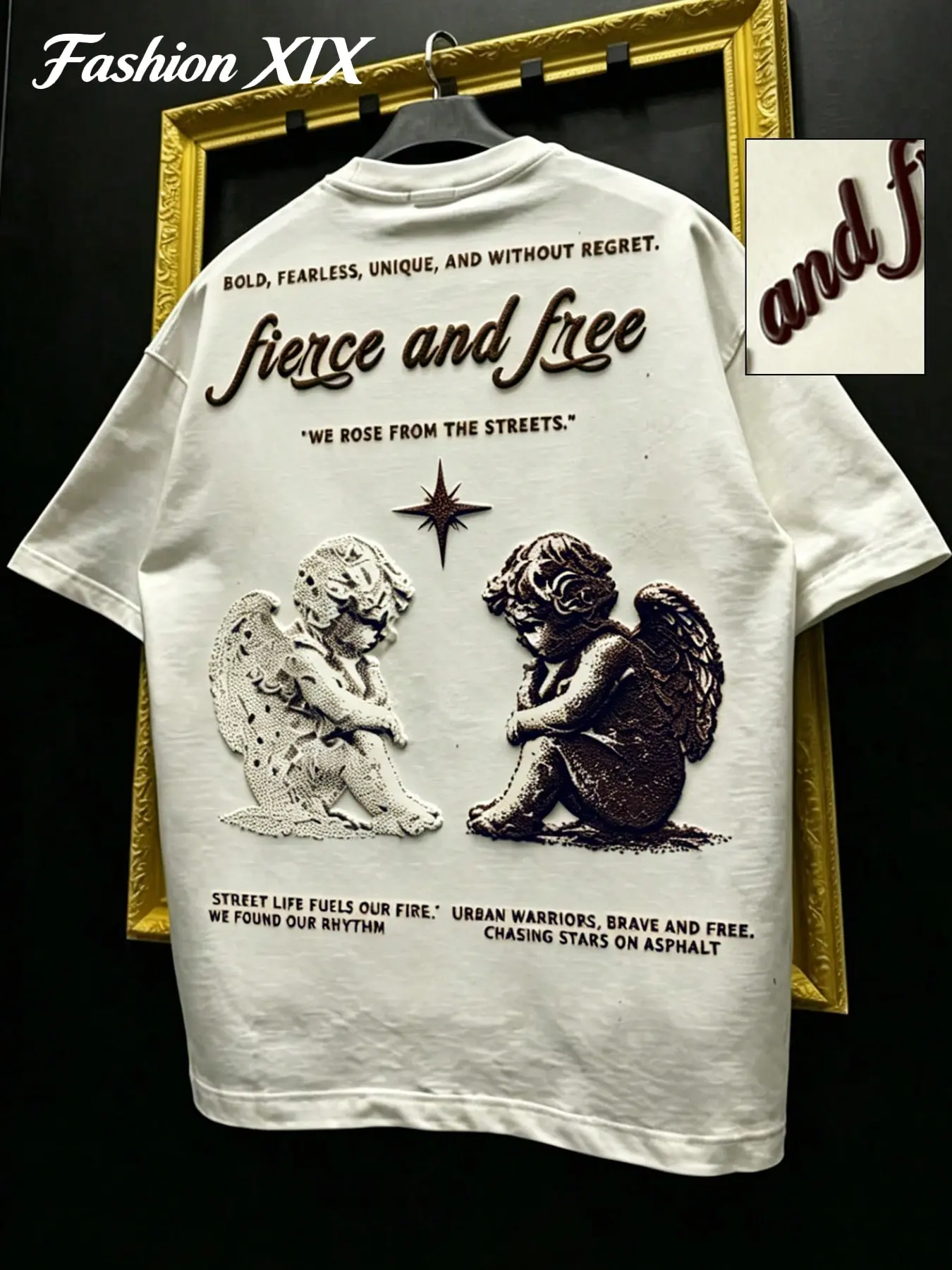 Unisex Oversized Classic 3D Puff Print Cherub Angel Crew Neck Short Sleeve T-Shirt 4 Seasons Daily Street Vintage Rare Aesthetic Urban Casual Tee For Men Women