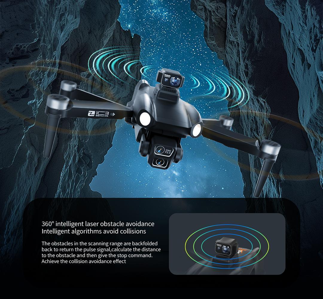 2026 GPS brushless HD camera drone with a 4.5-inch screen remote controller, four-way obstacle avoidance, ESC adjustable camera, GPS return-to-home, 360° rolls, and three batteries for up to 45 minutes of flight—ideal for aerial photography and gifting
