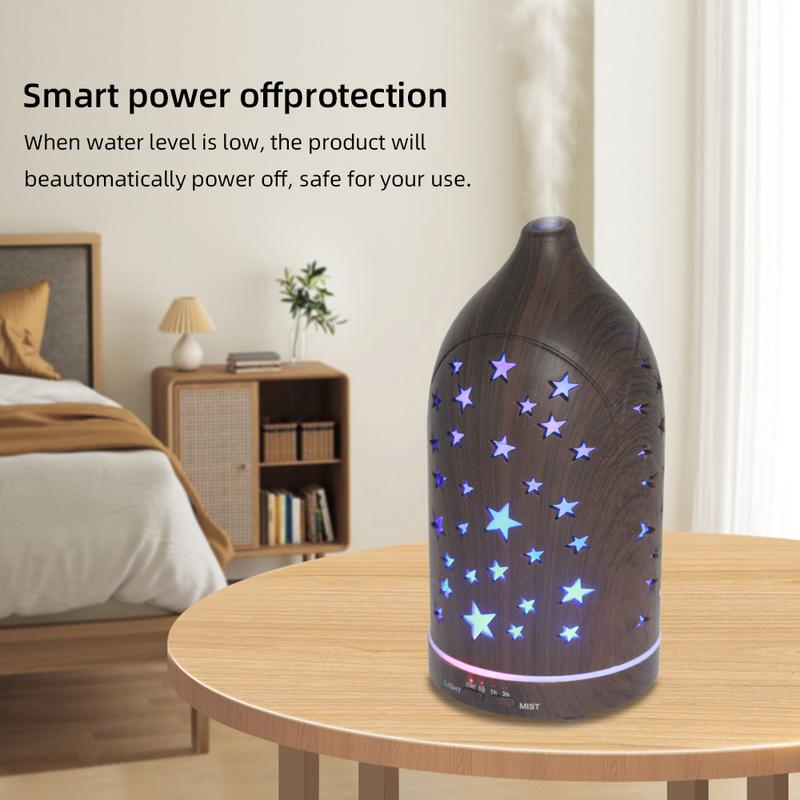 7 Color Star Hollow Air Humidifier & Aroma plant Diffuser, Essential Oil Diffuser with Ultra Quiet remote Operation, Auto Shut Off, Aromatherapy Machine for Relaxation in Home & Office, Air Purifier for Enhanced Ambiance Aromatherapy Diffuser with Lights
