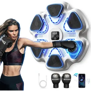 Music Boxing Machine with Gloves for Adults Boxing Machine Wall Mounted Music, Smart Connection Boxing Equipment for Home and Gym, Training Machine with Electronic Wall Mounted