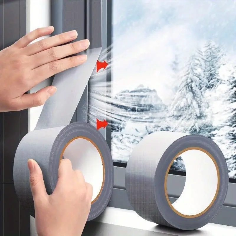 1rolls Window Sealing Tape Heavy Duty Grey Duct Tape for Insulation Windproof for Home Repairs Prevents Cold Air Drafts and Gaps