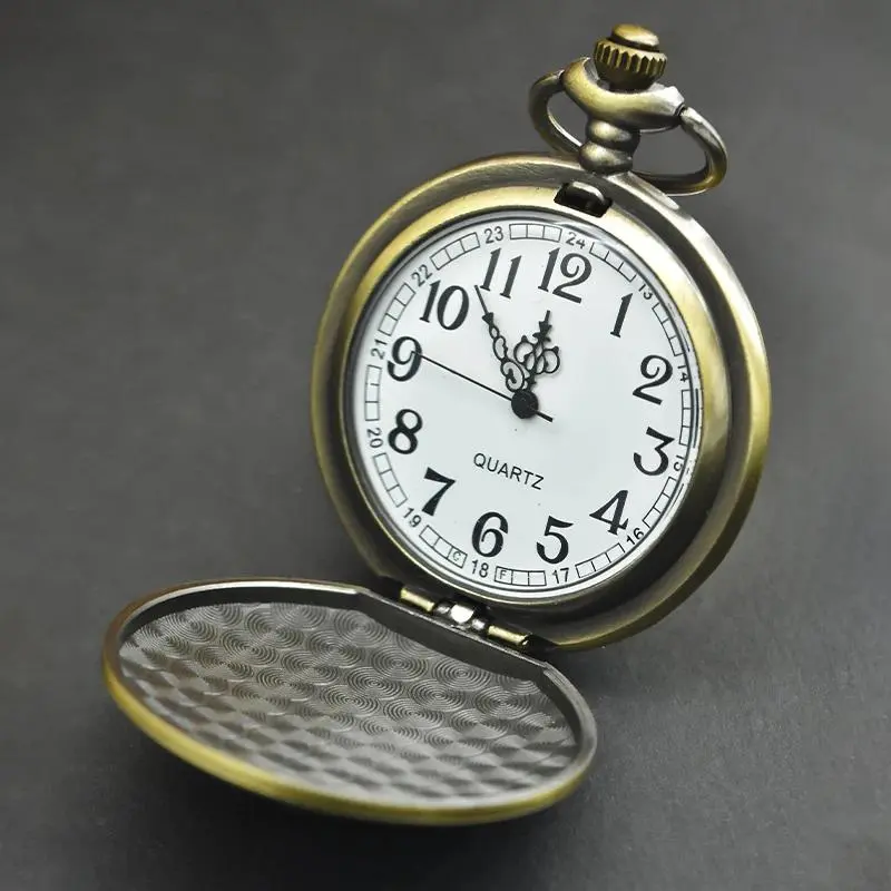 Retro Charm Neutral Fashion Steamship Carving Quartz Steampunk Pocket Watch Men's and Women's Necklace Pendant Gift