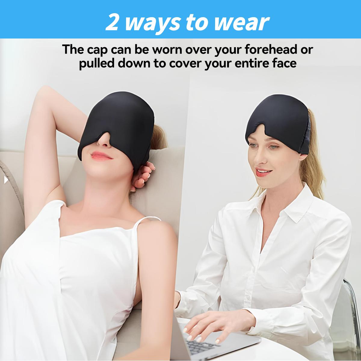 Migraine Headache Relief Cap Gel Ice Head Wrap Hot Cold Therapy for Sinus Puffy Eyes Tension Hangover Stress Relief