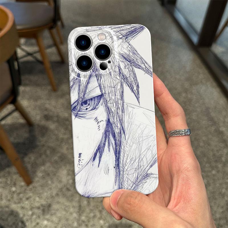 Viral Aesthetic Popular NARUTO Lovers Sasuke Sakura Phone Case for iPhone 11 12 13 14 15 16 17 Pro Max Plus Naruto White Film Cartoon shockproof Cover