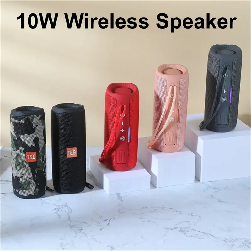 T&G Portable Wireless Multifunctional Desktop Speaker, Rechargeable Waterproof Speaker with LED Light, Bluetooth-compatible Speaker for Home, Outdoor, Travel, Audio, Portable Waterproof Speakers