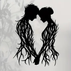 Modern Couple Gaze Metal Wall Decor, Ideal for Living Room, Bedroom, Love Corner, Valentine's Day Gift, Romantic Home Decoration