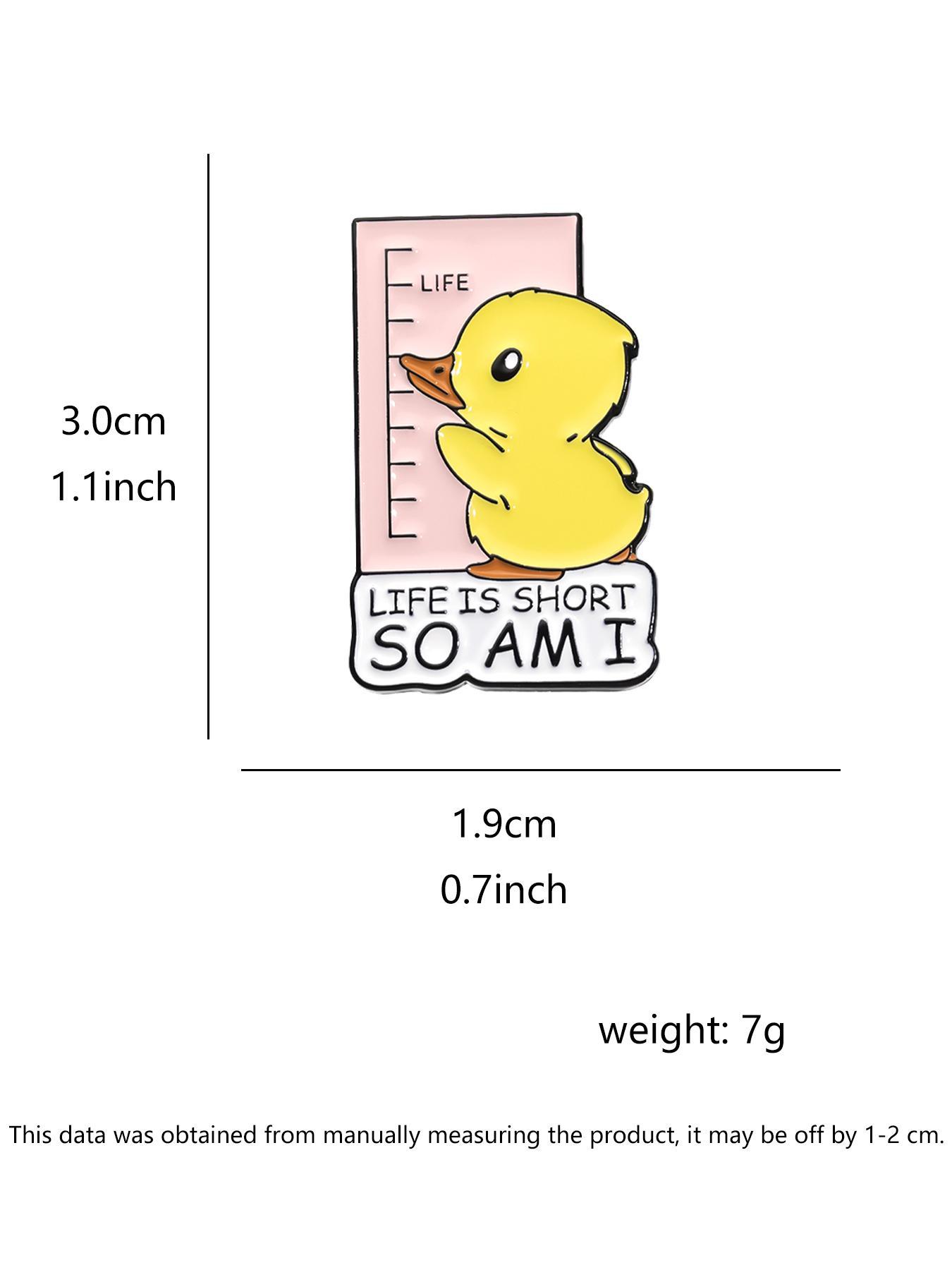 Cute Duck Design Brooch, Cartoon Animal & Letter Pattern Brooch, Fashion Brooch for Daily Clothing Decor, Trendy All-match & Exquisite Brooch for Gift, Flower Brooch Pin, Fashion Accessory