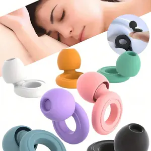 Reusable Silicone Earplugs for Sleep and Swimming, Ultra Comfortable Noise Reduction, Includes 2 Replacement Sets, Travel Essentials