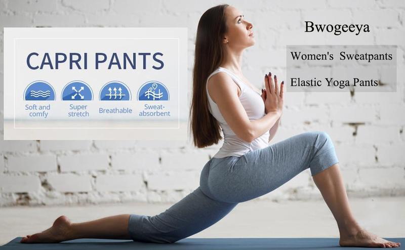 PASLTER Womens Capri Yoga Pants Loose Drawstring Pajama Pants Lounge Joggers Pants with Pockets