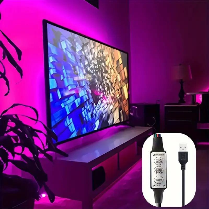 3-key Controller, USB Powered Dimmable LED Strip Light Controller, Suitable for SMD2835, 3535, 5050 LED Strips, TV Backlight, Bedroom and Other Decorative Purposes