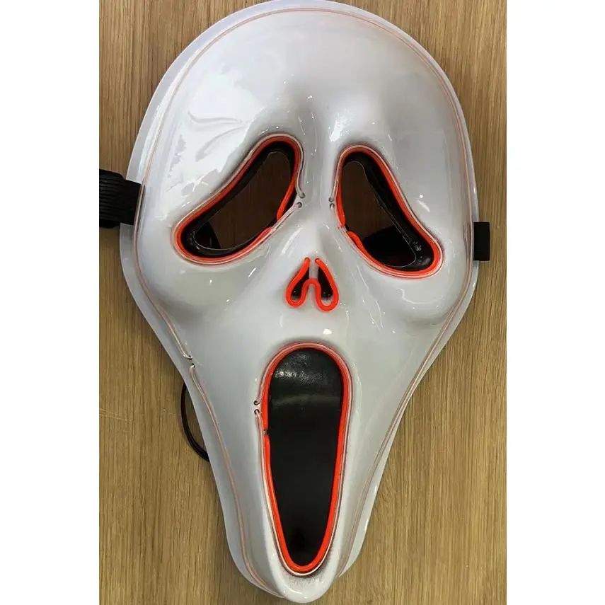 LED Light Up Screaming Ghost Face Mask EL Flashing Halloween Party Prop