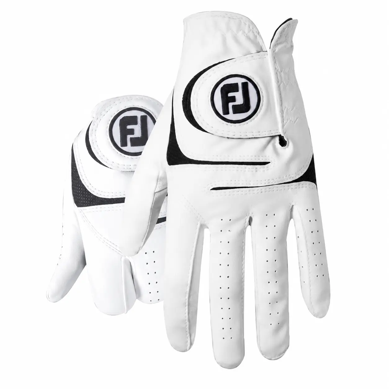 Premium Unisex Leather Golf Gloves for Men and Women – Breathable, Non-Slip Design with Enhanced Grip, Ideal for Outdoor Sports, Driving, and Riding – Classic Black and White Style, Durable Full-Grain Leather Construction