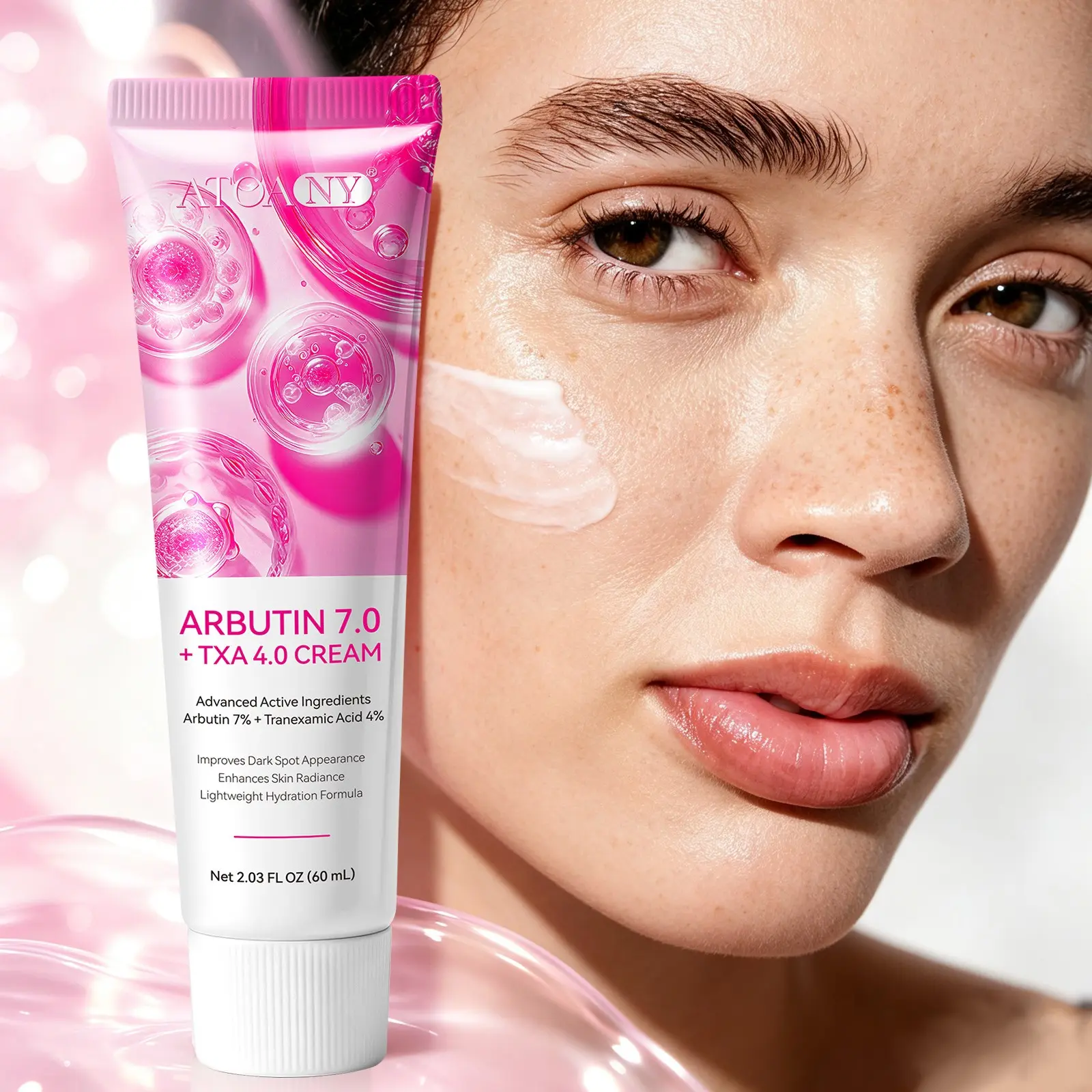 Bearberry 7% Arbutin 4% Tranexamic Acid Cream 60ML, Improves Dark Spots, Even Skin Tone, Boosts Radiance, Lightweight, All Skin Types，Lightweight, Non-Greasy – Suitable for All Skin Types. reveals a more even, luminous
