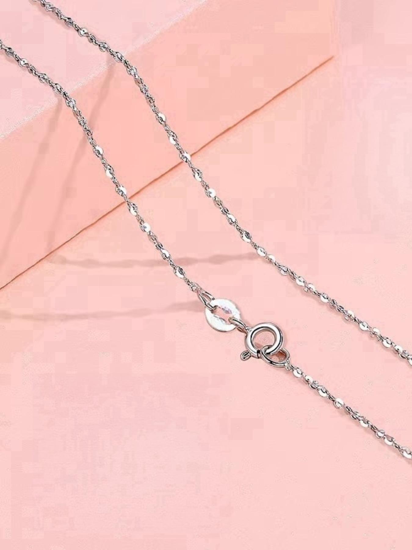 S925 Silver Chain Necklace, Fashion Jewelry for Party, Daily Clothing Decor, Trendy All-match & Exquisite Jewelry for Birthday Gift, Adjustable Necklace