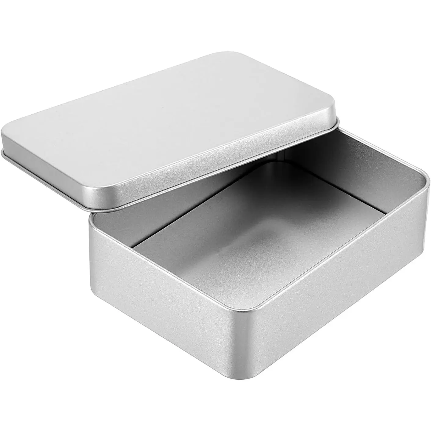 Metal Tin Box, 5.1 x 3.7 x 1.4 Inch Rectangular Storage Tin Box with Lid Portable Tinplate Container for  Organizer Crafts Gifts  Cookies Cards Candles Storage