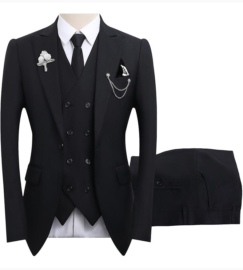 Cross-border New Three-piece Groom Suit Banquet Men's Suit Wedding Dress Amazon Foreign Trade Groomsmen Suit