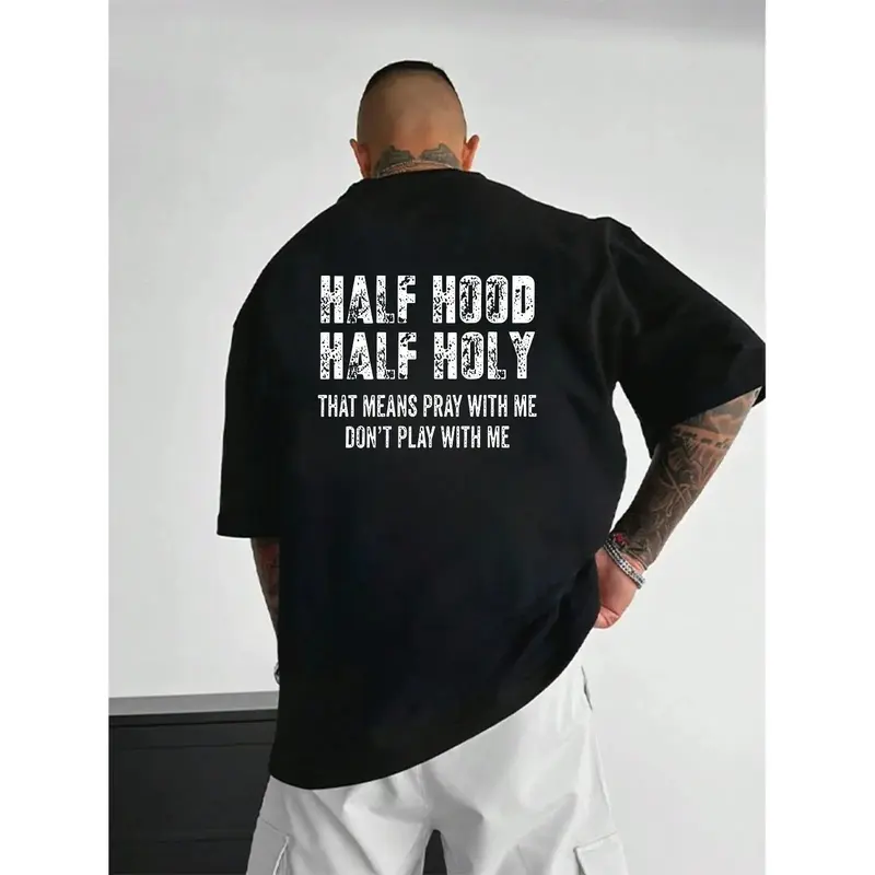 Half Hood-Holy Pray Graphic Hoodie - Comfy Fabric, Classic Day Wear, Casual Street Style for Men & Women, Perfect Gift (Sports & Outdoor Top)