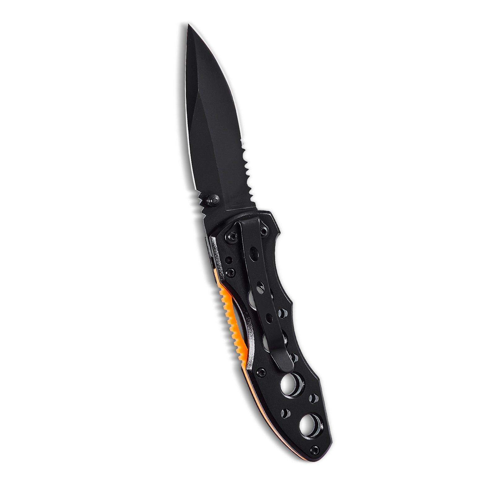 VEVOR Folding Pocket Knife, 3 in/7.6 cm 7Cr17Mov Blade, Aluminum Handle Small EDC Knife with Pocket Clip, Sharp Camping Survival Hiking Knife, 2.8 oz/0.08 kg Easy to Carry for Men Women Self Defense