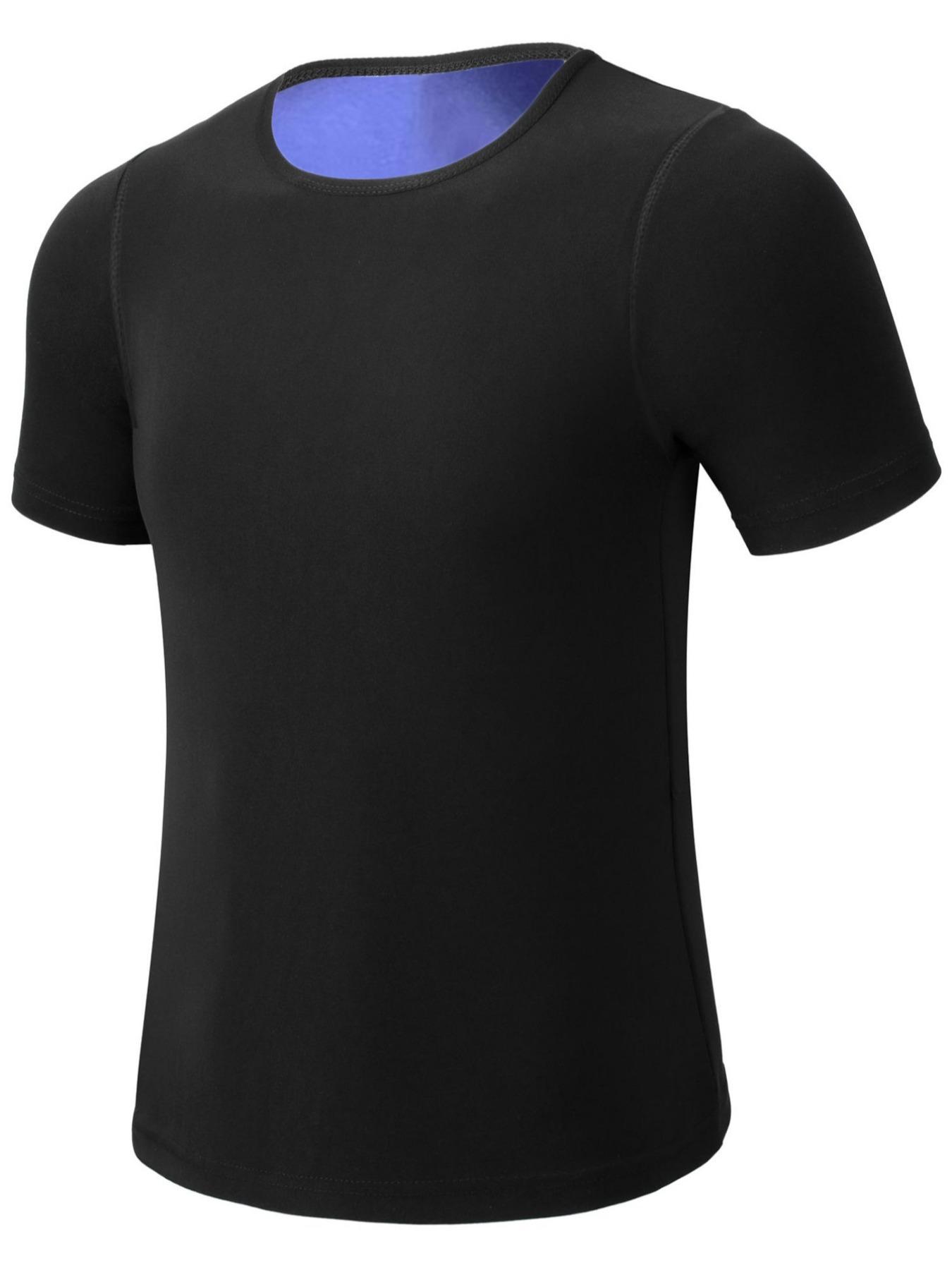 Sauna Sweat Suits Shirt Waist Trainer for Men, Compression Vest for Workout and Gym, Short Sleeve Sweat Enhancer for All Seasons, Sports Sauna Top