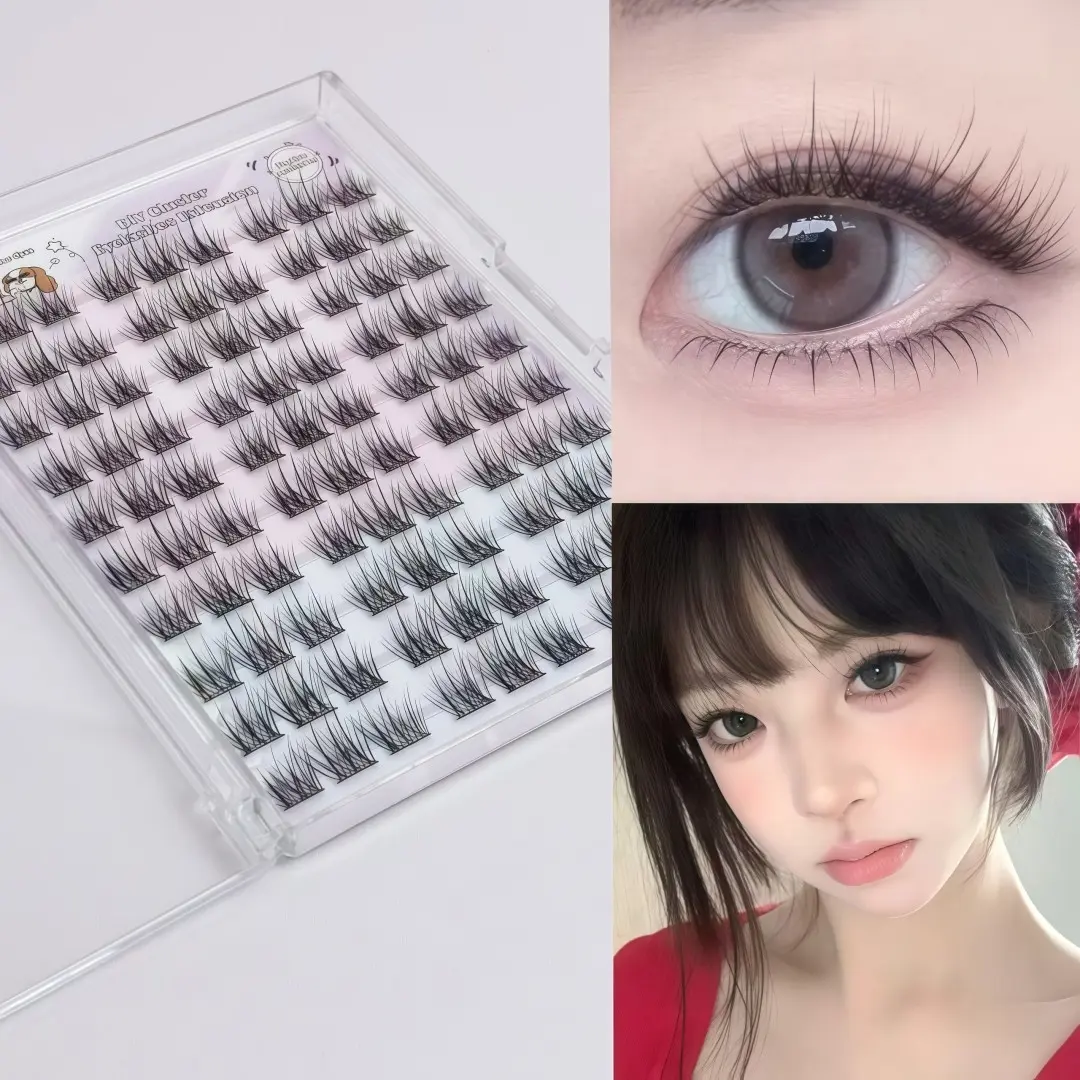 10 Rows Sweet Soft Mermaid False Eyelashes, Stems, No Glue, Realistic 3D Fuzzy, Natural Look, Youthful Appearance