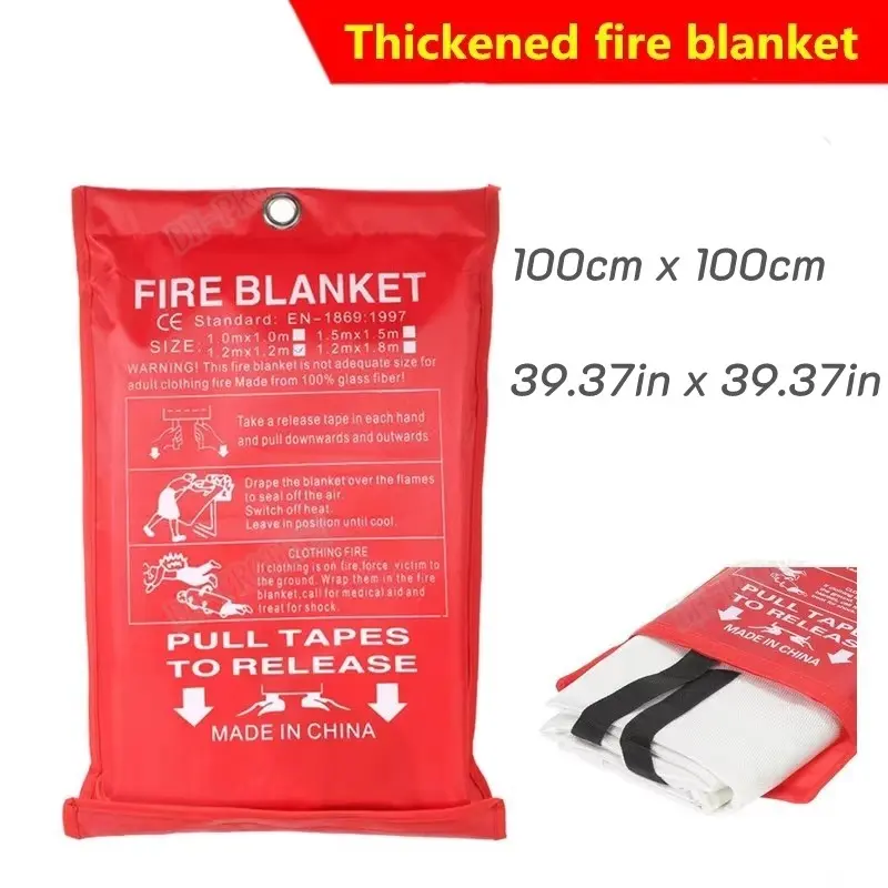 Fire Blanket Fiberglass, Emergency Fire Suppression Blanket, Flame Retardant, Emergency Survival Safety Cover, Fire Safety Gear, Emergency Supplies