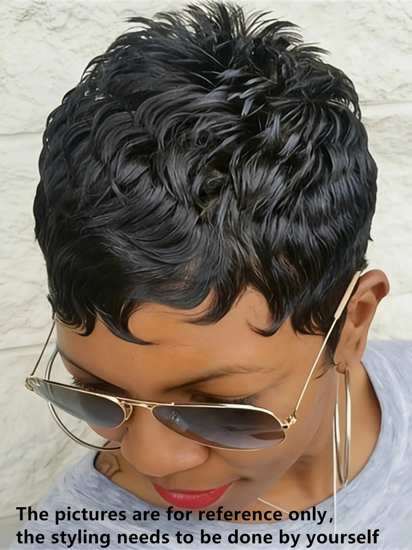 pixie wig daily party use human hair wig for women stylish gift wig layered pixie cut human hair wig short straight human hair wig black blonde burgundy brown color machine made