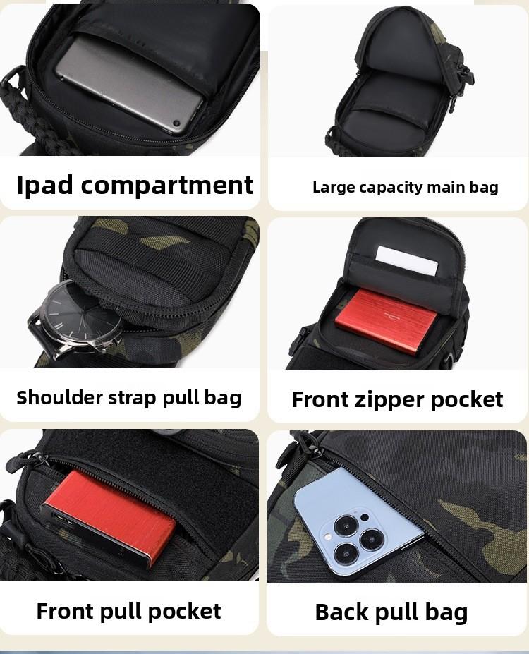 Backpack Camouflage Outdoor Breast Bag Men's and Women's Multifunctional Shoulder Oblique Span Bag Sports Mountaineering Travel Backpack gym
