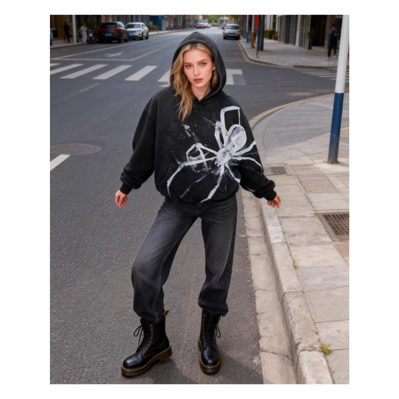Unisex Hellstar/Spider Horror Hoodie Y2K Dark Streetwear Gothic Punk High Street Fashion Halloween Must-Have