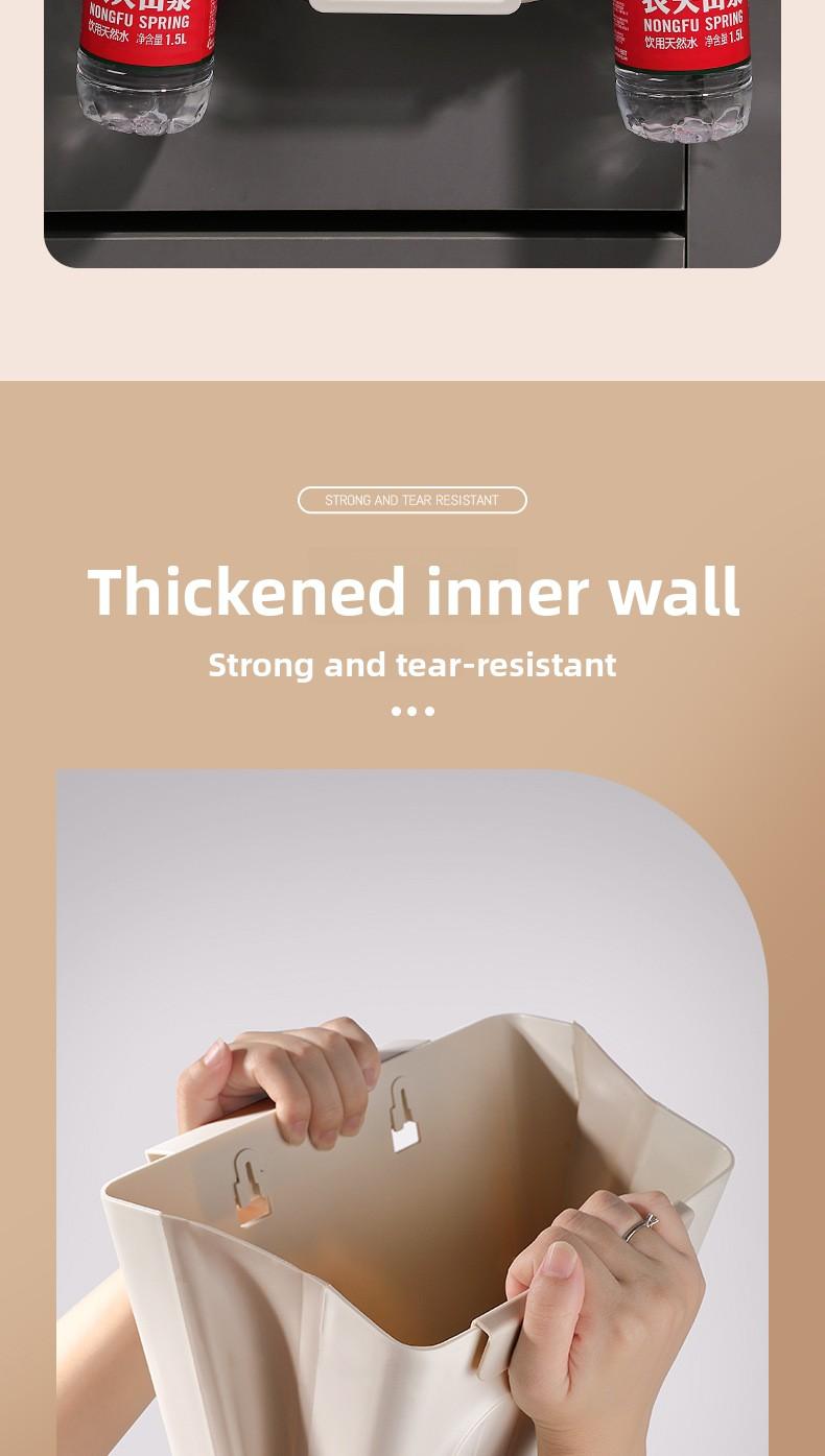 Foldable Trash Can for Home Kitchen Cabinet Hanging Garbage Storage Thickened Large Caliber Multifunctional Trash Can