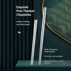 Pure Titanium Chopsticks, Durable & Lightweight Eating Utensils, Ideal for Daily Use, Elegant Design for Modern Kitchens
