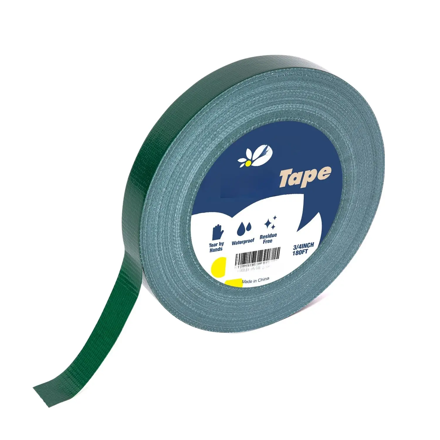 Green Floral Tape - Flower Wrap Adhesive Tape Bouquet Stem Wrapping and Floral Crafts, Wedding Bouquet Tape - 3/4 inch Wide and 180 FT Long