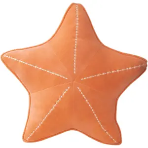 Starfish Shell Pillow for Floor, Sofa, Reading Cushion (Orange, 19.6in)(Gift)