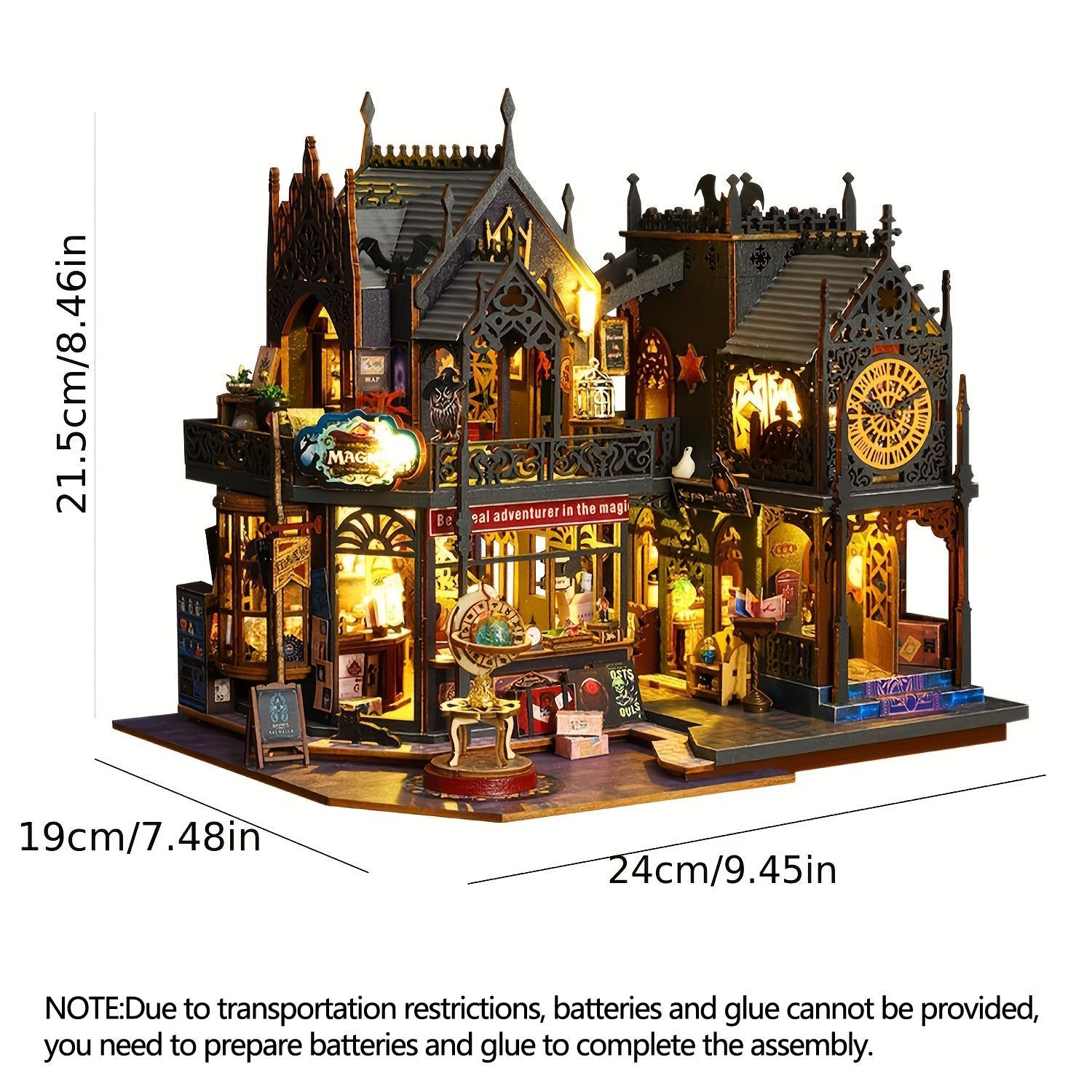 3D Wooden Handmade Puzzle, 1 Set DIY Book Nook Kit, DIY Model Kit, 3D Desktop Decoration Ornament, DIY Model Kit for Bookshelf Decoration, Crafts