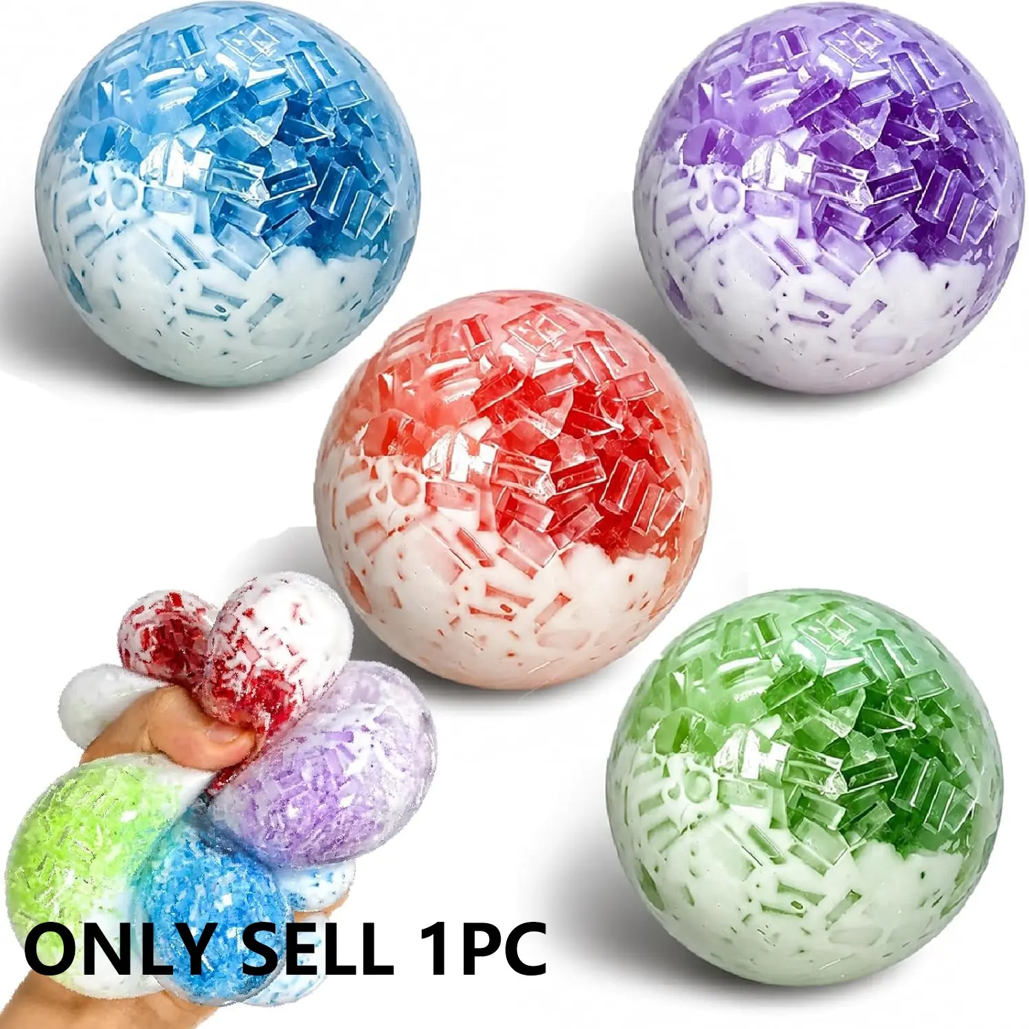 Squishy Fidget Toys, Squishy Fun, Ice Stripe Stress Balls for Adults Stress Relief | Colorful Sensory Squeeze Toys,Squishies for Classroom Prizes Party Birthday Gifts Bags Stuffers