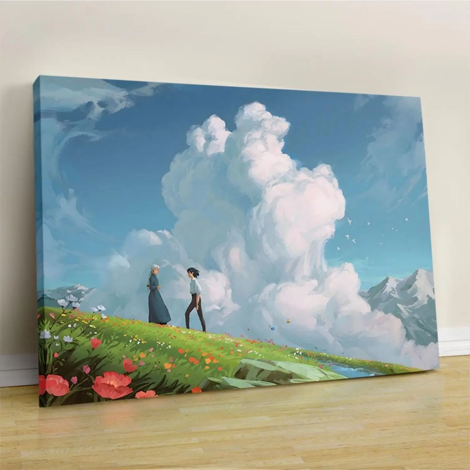 Howl's Moving Castle Artistic Canvas Print - Ghibli Anime Wall Decoration, Framable Home Decor, Ideal Gift for Anime Fans