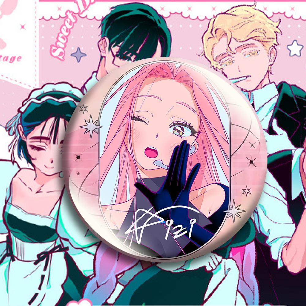 Alien Stage Round Brooch Tinplate Hyuna Sua TILL IVAN Brooches Cartoon Mizi Luka Badge Pins Backpack Hat Accessories Friend Gift