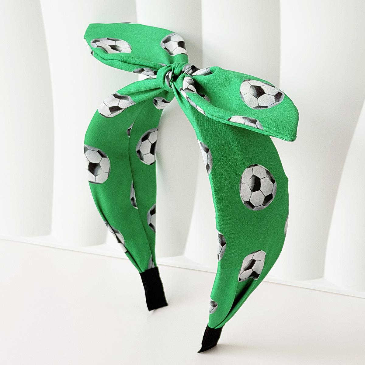 2026 New World Cup Football Print Hair Hoop, Bowknot Rabbit Ear Headband, Sports Game Day Accessory, Party Hair Decor