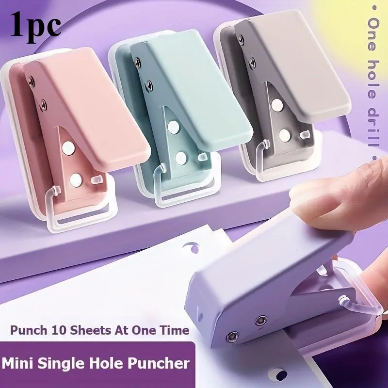Cute Mini Morandi Single Hole Puncher (punches 10 Sheets) 6mm Hole, DIY Card Making, A4 Paper, Manual Office Supplies, Perfect Gift