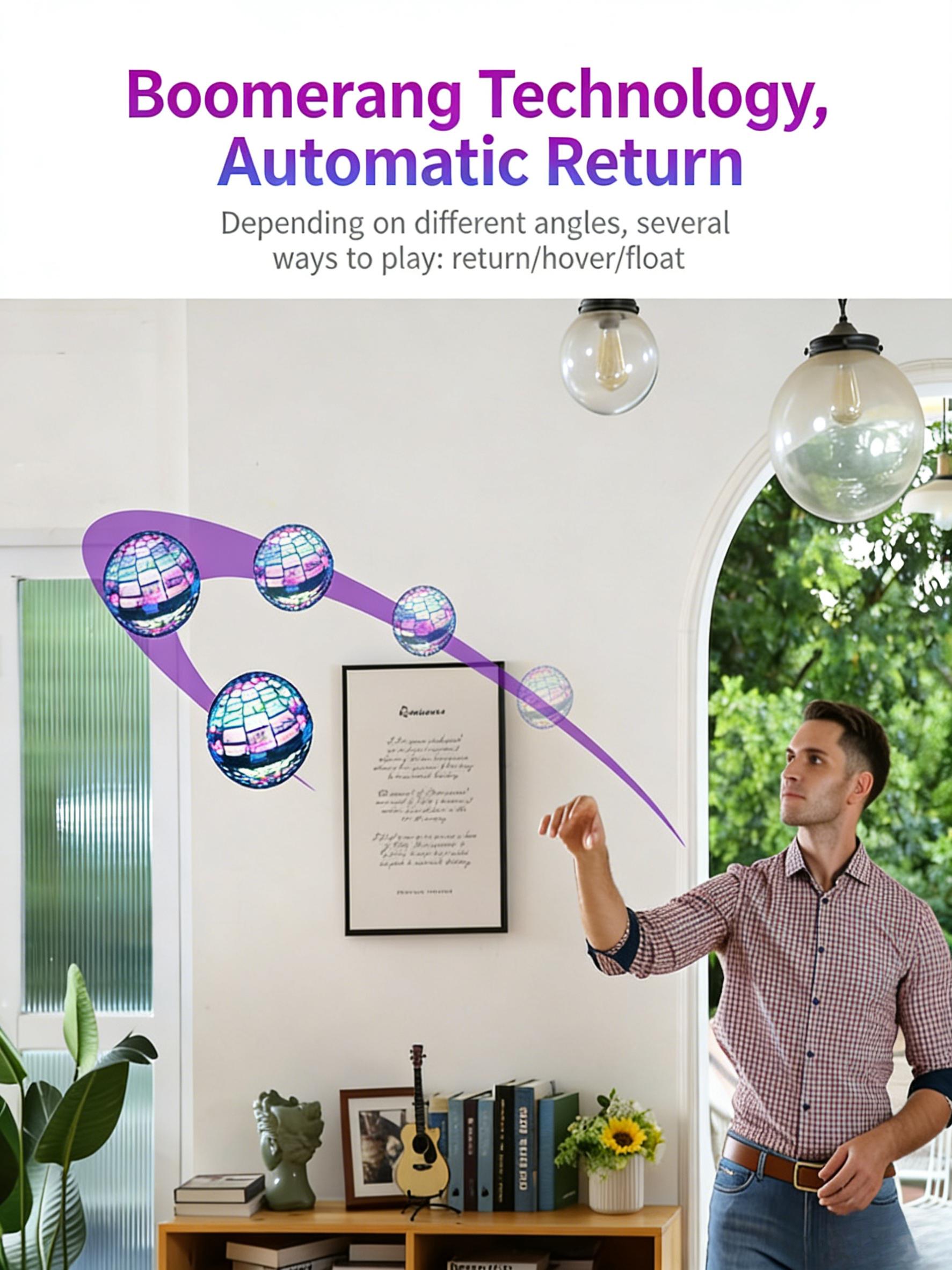 Galaxy Anti-Gravity Boomerang Ball – Hover Orb with LED Lights| Epic Indoor/Outdoor Toy for 6-12 Year Olds & Teens!Perfect Christmas/New Year Gift That’s Fun for All Ages