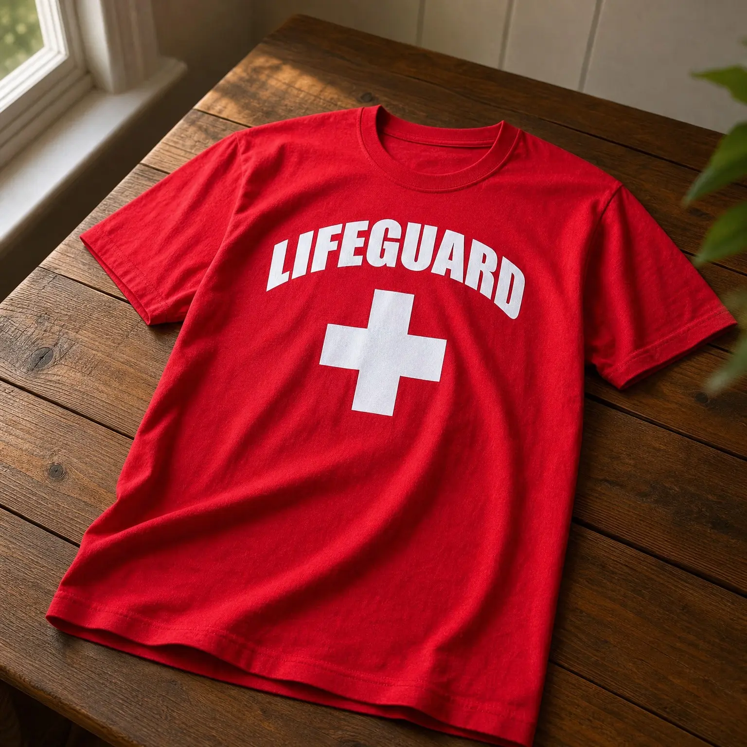 Red Lifeguard Uniform Costume Unisex T-Shirt for Men and Women(Gift)