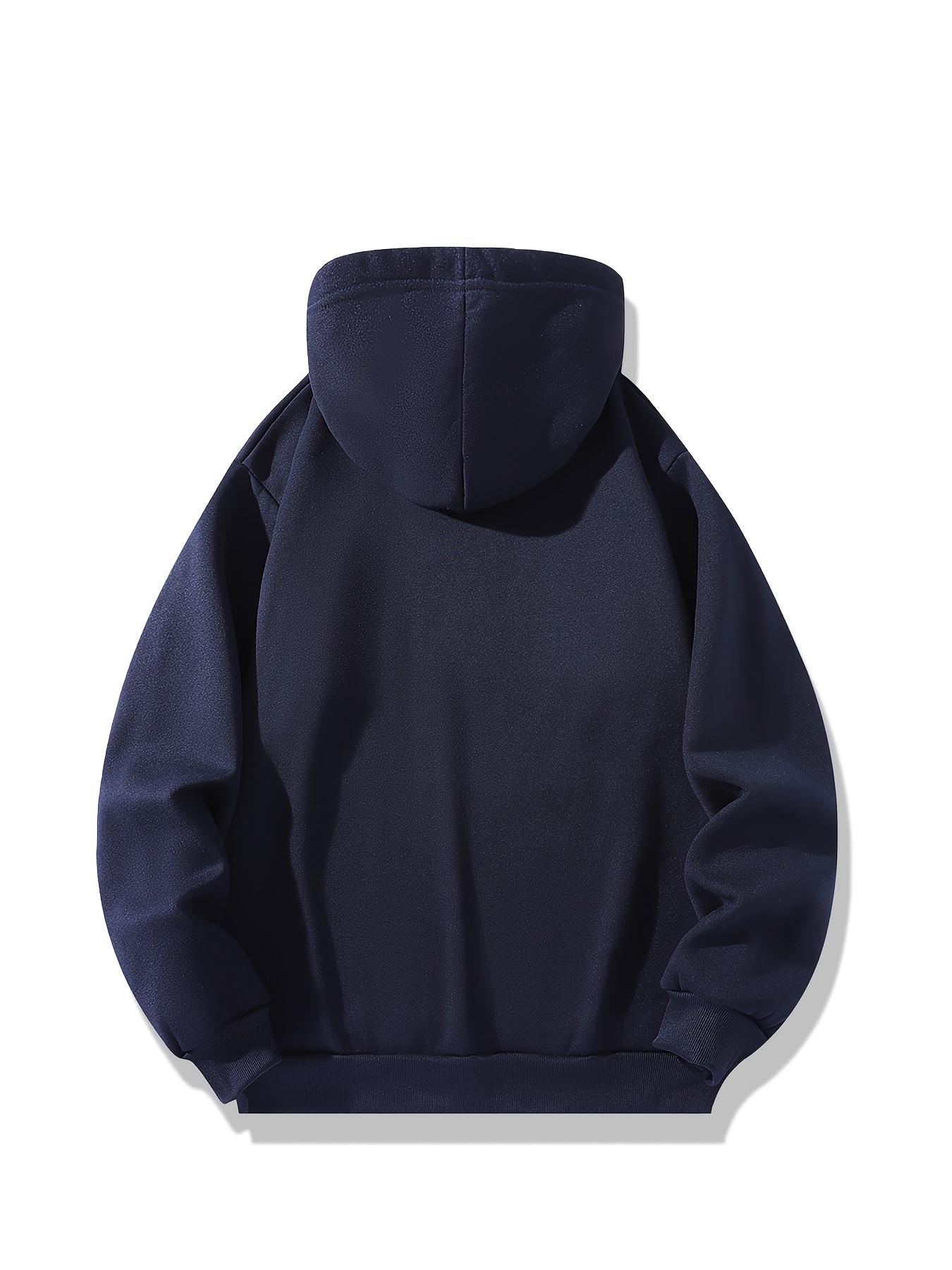 Men's New York Printed Hoodie Sportswear Set - Polyester Sportswear Set with Pocket, Long Sleeve, Loose Style, Knitted Fabric, Autumn/Winter, Slightly Elastic