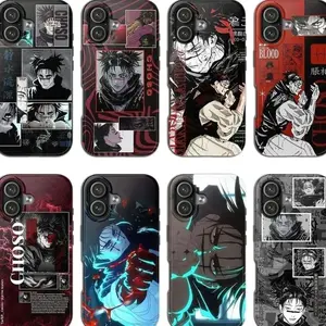 Dark Anime Jujutsu Manga Character Otaku Fan Graphic Cursed Blood Vision Choso Art Tough Phone Case. Edgy Shonen Aesthetic Rugged Shockproof Protective Cover Suitable for iPhone 17-11 Pro Max/Plus and  Samsung Galaxy S23-25