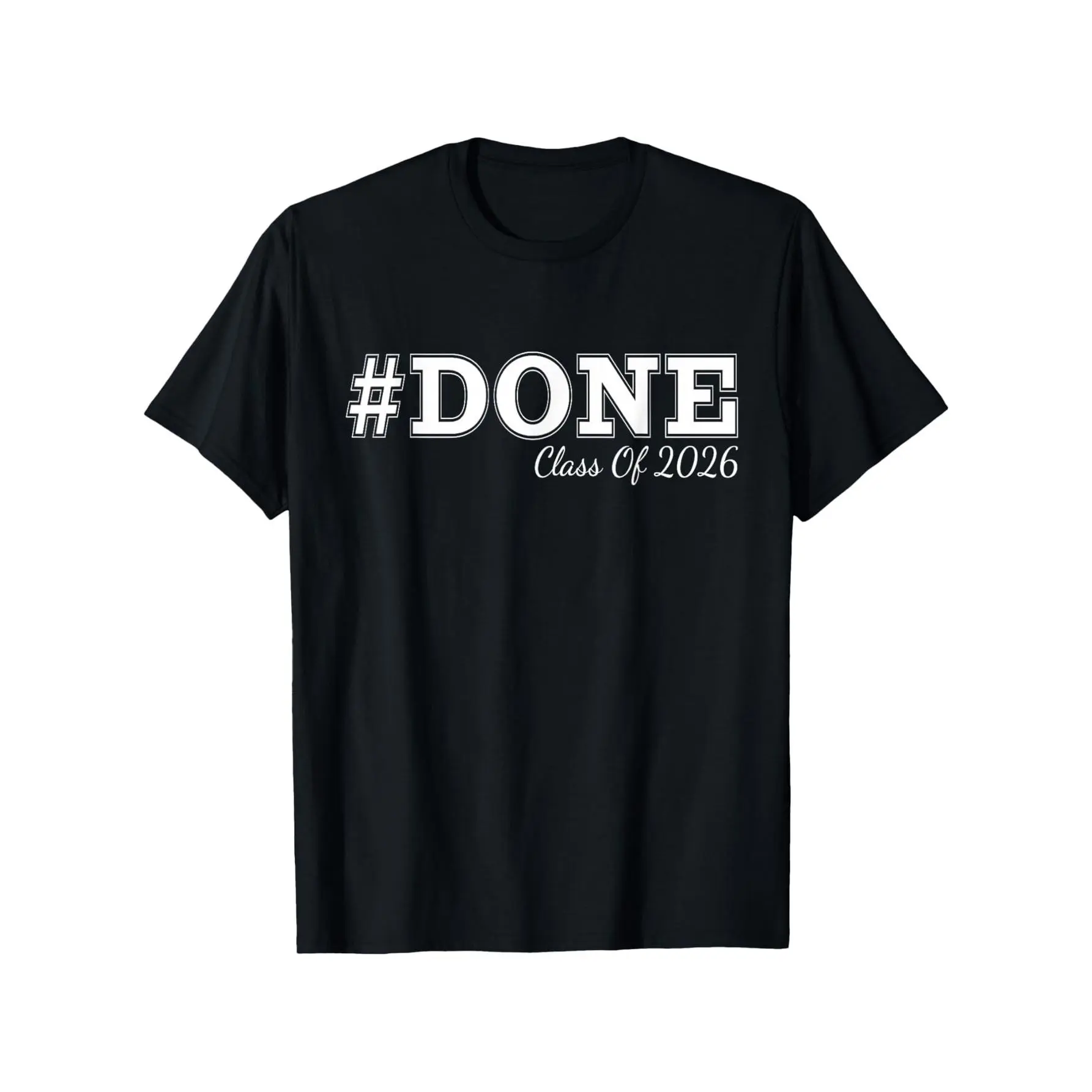 Suitable 2026 Graduation T-Shirt - Unisex Commemorative Shirt with Year Lettering, Casual Regular Fit for Graduation Gifts, Year-Round Wear for Events & Alumni Apparel, PLUS SIZE
