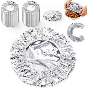 20-Pack High-Quality Aluminum Foil Sleeves, Flexible, heat-resistant and fresh-keeping, ideal for dining tables and food containers, practical daily kitchen supplies