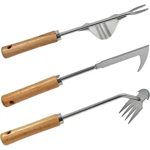 3 count Weed Puller Tool, Weeding Tools Gardening Garden Stainless Steel Weeds , Crack Weeder for Yard and Garden